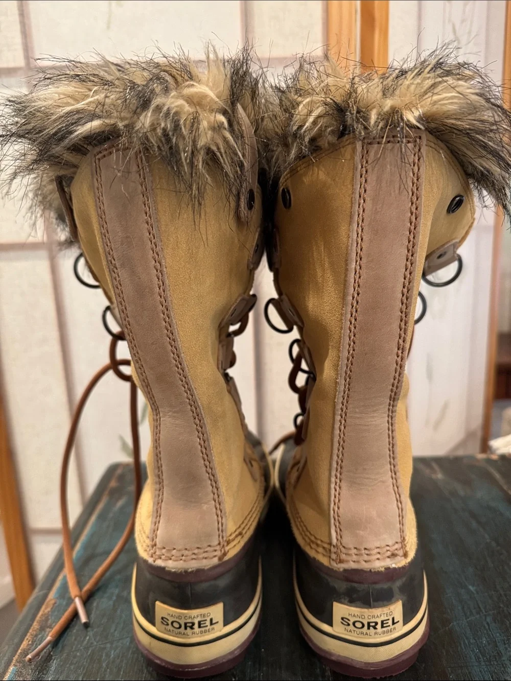Sorel Women's Tan and Brown Faux-Fur Waterproof Winter Boots S6
